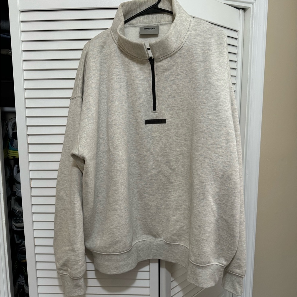 Essentials Gray Quarter-Zip Sweatshirt